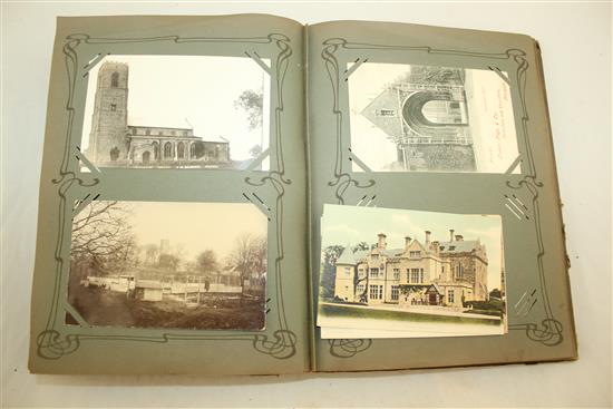 Three Edwardian postcard albums, mostly English topography,